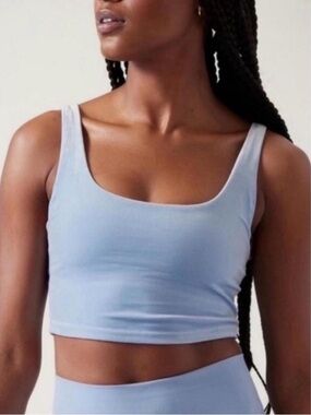 Athleta light Blue Velvet Crop Bralette Size Small